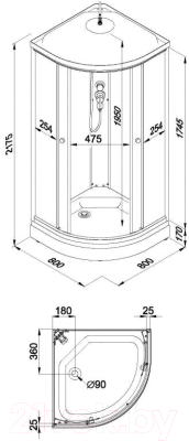 Душевая кабина Maroni Air SR80L-GLS-DN4 / Щ0000051354