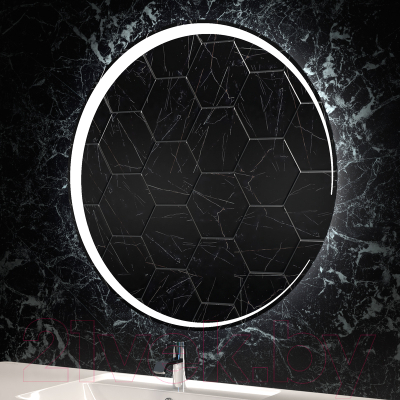 Зеркало Пекам Luna 71x71 / Luna-71x71 (с подсветкой, с механической клавишей включения)