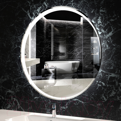 Зеркало Пекам Luna 71x71 / Luna-71x71 (с подсветкой, с механической клавишей включения)