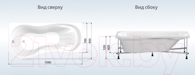 Ванна акриловая Seven Luxe Гидра 170x85 L