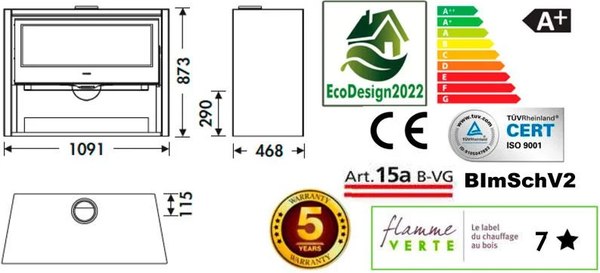 Печь-камин Panadero Allegro Ecodesign