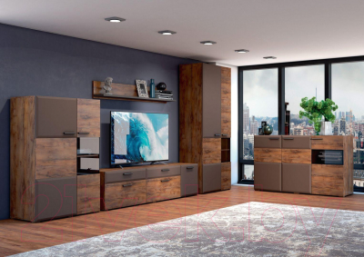 Тумба Bravo Мебель Рио 2 двери 950 (таксус/смоки софт)