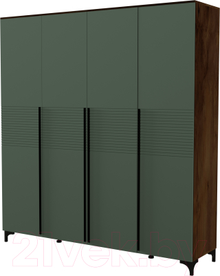 Шкаф Bravo Мебель Брента ШР-4 (таксус/лак оливковый)