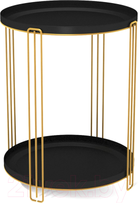 Журнальный столик Sheffilton SHT-CT31 (золото/черный муар) - фото