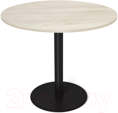 Обеденный стол Sheffilton SHT-TU43/TT 80 ЛДСП (черный муар/дуб беленый) - фото