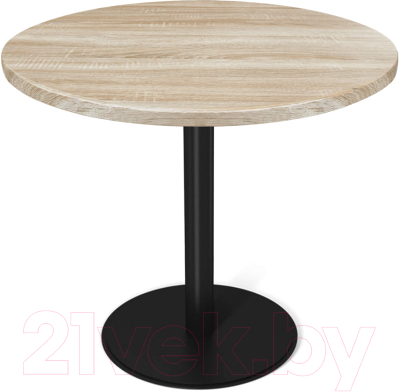 Обеденный стол Sheffilton SHT-TU43/TT 80 МДФ (черный муар/дуб сонома светлый) - фото