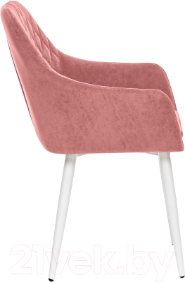 Стул Импэкс Leset Слим с подлокотниками (белый/велюр персиковый)