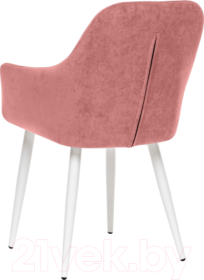 Стул Импэкс Leset Слим с подлокотниками (белый/велюр персиковый)