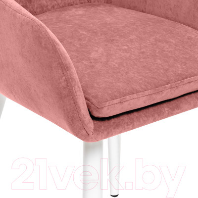 Стул Импэкс Leset Слим с подлокотниками (белый/велюр персиковый)
