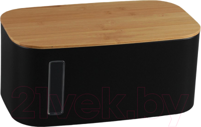 Хлебница Smart Solutions Kaffi / JY-SS-KF-BBZP-MB (черный матовый) - фото