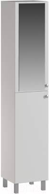 Шкаф с зеркалом для ванной Genesis Мебель 36x34x185 с зеркалом (белый) - фото