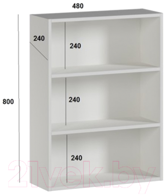 Шкаф для ванной Genesis Мебель 480 с двумя дверцами (белый)