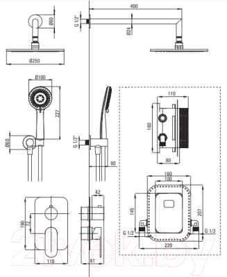 Душевая система со смесителем Deante Alpinia BXYZZGAM