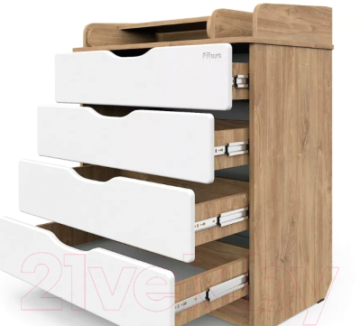 Комод пеленальный Pituso Сириус-2 Wood 804 ПВХ