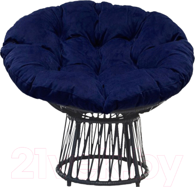 Кресло садовое Craftmebelby Папасан Премиум (графит/синий) - фото