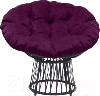 Кресло садовое Craftmebelby Папасан Премиум (графит/фиолетовый) - фото