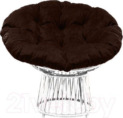 Кресло садовое Craftmebelby Папасан Премиум (белый/коричневый) - фото