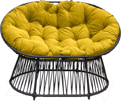 Кресло садовое Craftmebelby Мамасан Премиум (черный/желтый) - фото