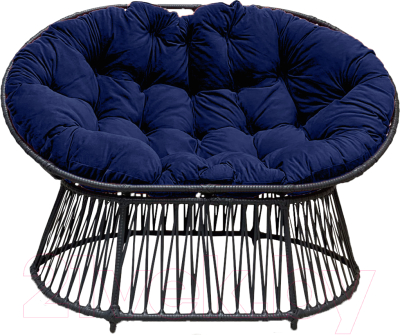 Кресло садовое Craftmebelby Мамасан Премиум (черный/синий) - фото