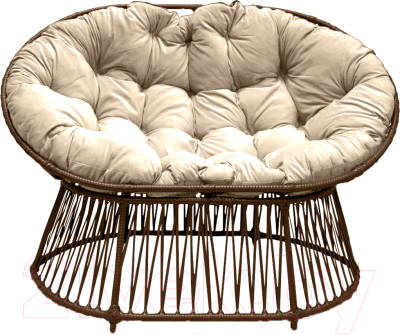 Кресло садовое Craftmebelby Мамасан Премиум (коричневый/бежевый) - фото