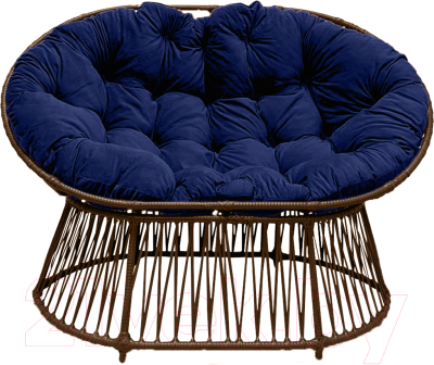 Кресло садовое Craftmebelby Мамасан Премиум (коричневый/синий) - фото