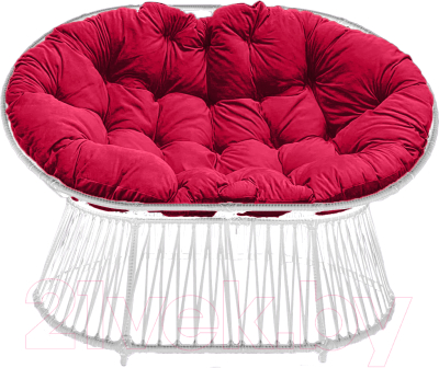 Кресло садовое Craftmebelby Мамасан Премиум (белый/алый) - фото