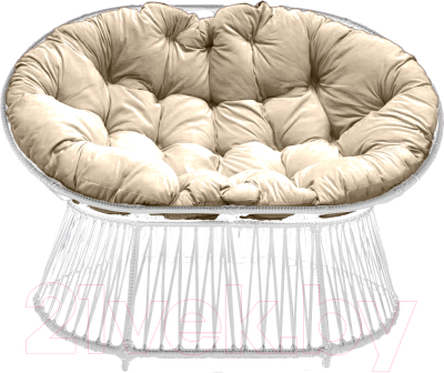 Кресло садовое Craftmebelby Мамасан Премиум (белый/бежевый) - фото