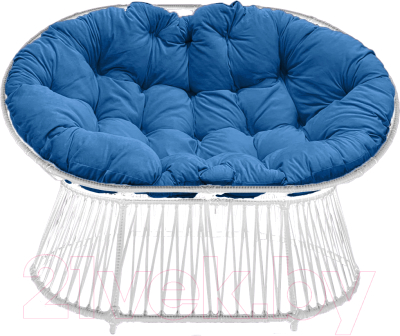 Кресло садовое Craftmebelby Мамасан Премиум (белый/голубой) - фото