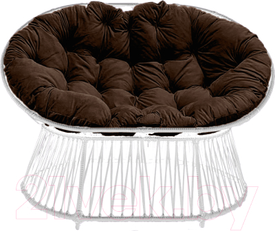 Кресло садовое Craftmebelby Мамасан Премиум (белый/коричневый) - фото