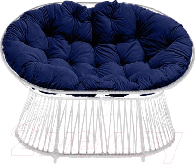 Кресло садовое Craftmebelby Мамасан Премиум (белый/синий) - фото