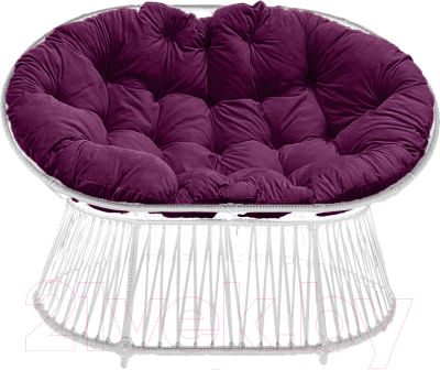 Кресло садовое Craftmebelby Мамасан Премиум (белый/фиолетовый) - фото