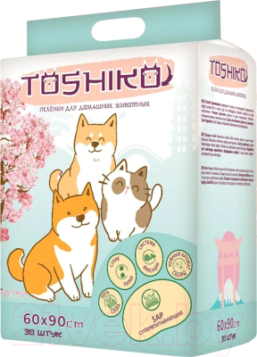 Одноразовая пеленка для животных Toshiko С ароматом сакуры 60x90см - фото