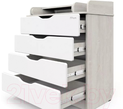 Комод пеленальный Pituso Сириус-2 Wood 804 ПВХ (с шариковыми направляющими, сосна касцина)