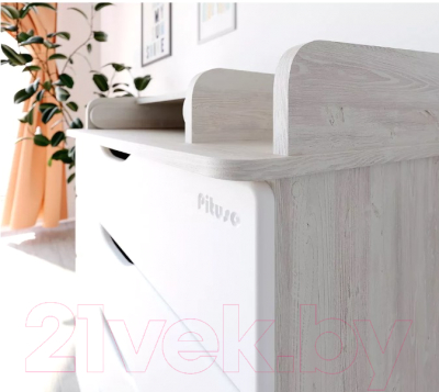 Комод пеленальный Pituso Сириус-2 Wood 804 ПВХ (с шариковыми направляющими, сосна касцина)