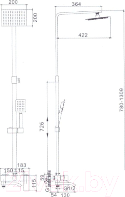 Душевая система со смесителем Haiba HB24815