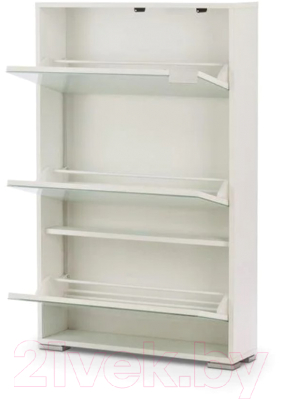 Тумба для обуви Vental Viva-3LW (белый/белое стекло)