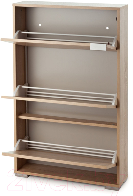 Тумба для обуви Vental Viva-3LW (дуб сонома/белое стекло)