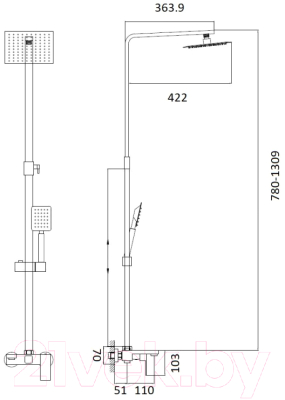 Душевая система со смесителем Haiba HB24803-2