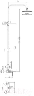 Душевая система со смесителем Haiba HB2411