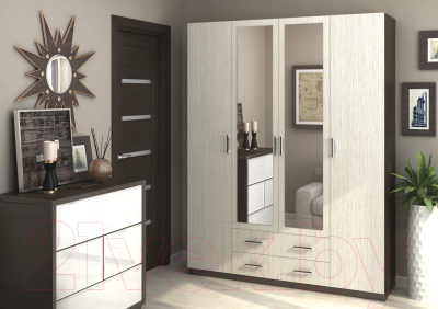 Шкаф Столица Мебели Квадро 4х створчатый