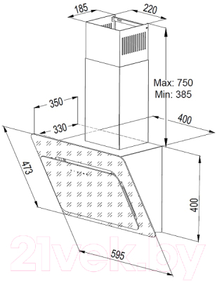 Вытяжка наклонная Korting KHC 67590 GN