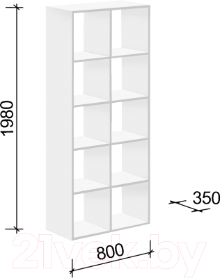 Стеллаж Артём-Мебель CH-100.31 (белый)
