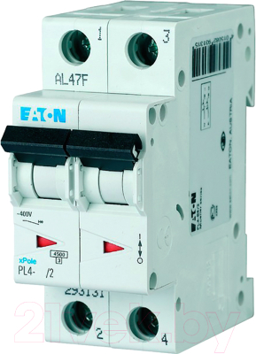 Выключатель автоматический Eaton PL4 2P 6А С 4.5кА 2M / 293140 - фото