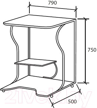 Компьютерный стол Vental Практик-4 (дуб сонома)
