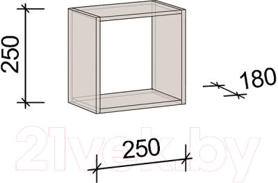 Полка-ячейка Артём-Мебель СН 100.39 (белый)