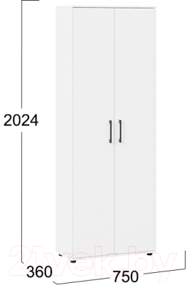 Шкаф ТриЯ Витра комбинированный тип 1 (белый ясень)
