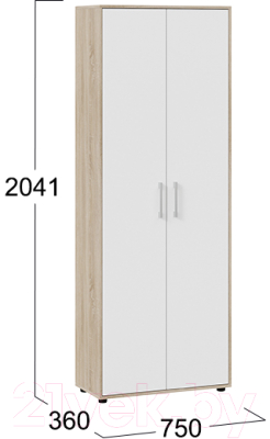 Шкаф ТриЯ Витра комбинированный тип 1 (дуб сонома/белый ясень)
