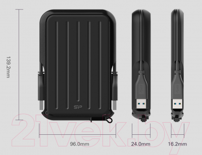 Внешний жесткий диск Silicon Power Armor A66 1TB (SP010TBPHD66SS3B)