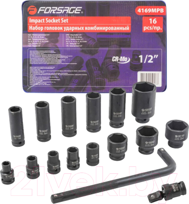 Набор головок слесарных Forsage F-4169MPB