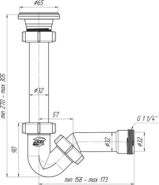 Сифон Ани Пласт BD1000